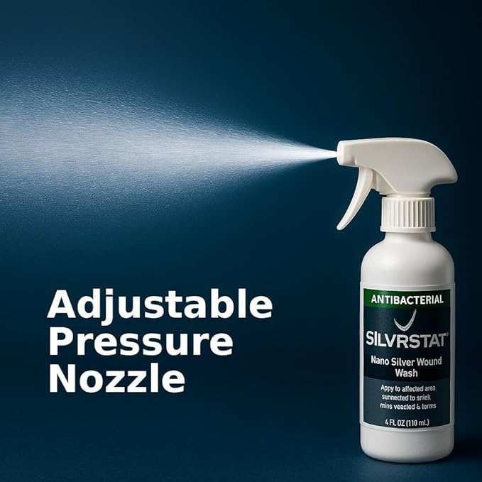 SilvrSTAT Nano Silver Wound Wash Sprayer | Debride & Fine Mist Spray | 4 fl oz