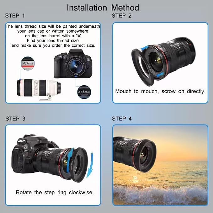 YAMAFOO 49mm to 52mm Step-Up Ring/Step Down Rings Filter Adapter - Image 7