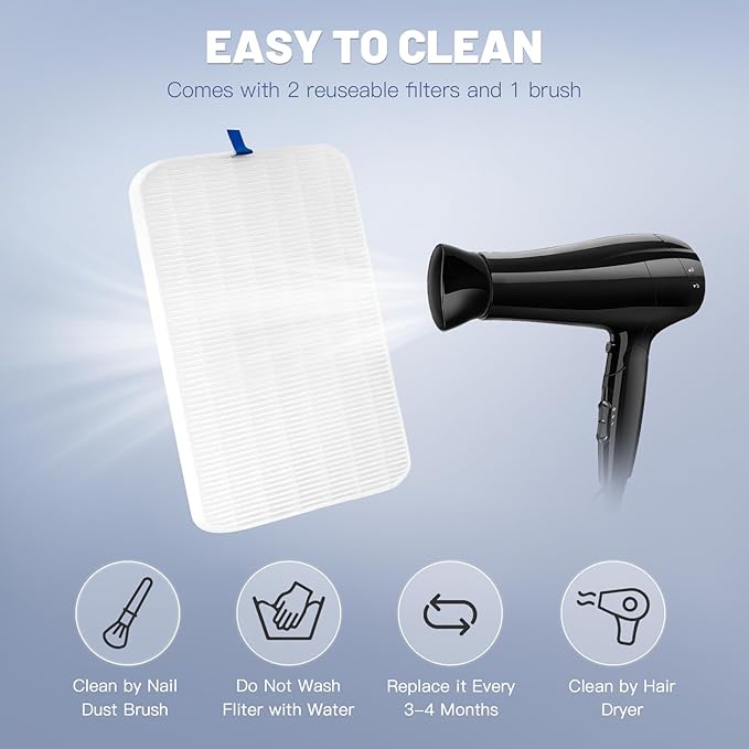 Rechargeable Cordless Nail Dust Collector: Powerful Quiet Nail Fan Vacuum Dust Collector with 2 Filters 1 Brush, Nail Vent Dust Extractor Cleaner for Acrylic Gel Nail Polishing Nail Tech Use, White