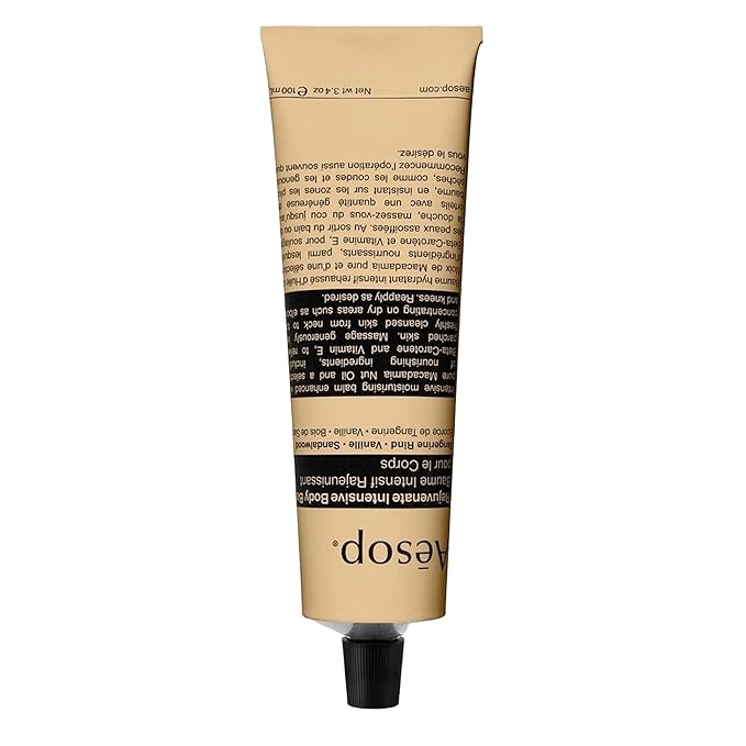 Aesop Rejuvenate Intensive Body Balm | Deeply Hydrate with Macadamia Nut Oil & Aloe Vera | Citrus, Vanilla, Woody Scent | 100 mL / 3.4 oz