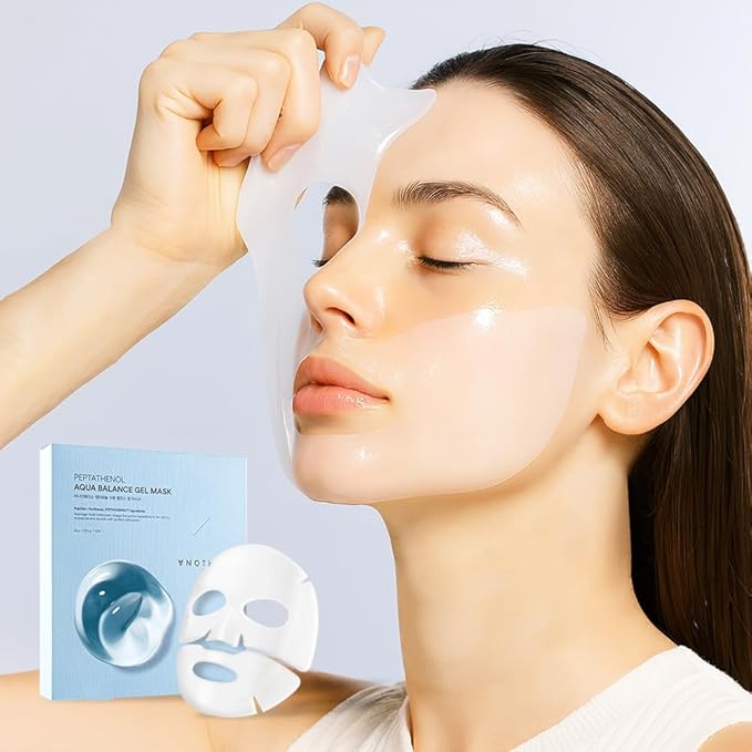 ANOTHERFACE PEPTATHENOL™ Aqua Balance Mask 4pcs, Overnight Deep Hydrating Hydrogel Mask Pack, Korean skin care, Pore Minimizing, Lifting & Firming, Non-irritation, Vegan, Korean Skin Care