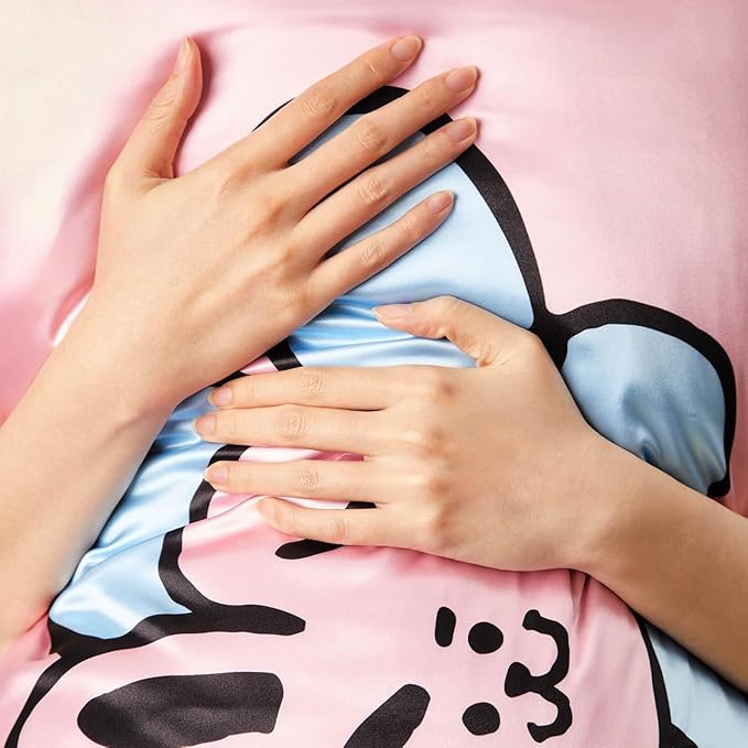Kitsch x BT21 (Cooky) Satin Pillowcase with Zipper for Hair & Skin - Softer Than Silk Pillow Cases, Smooth Cooling Pillow Cover, Wrinkle-Free, Machine Washable, King Size (19x36)