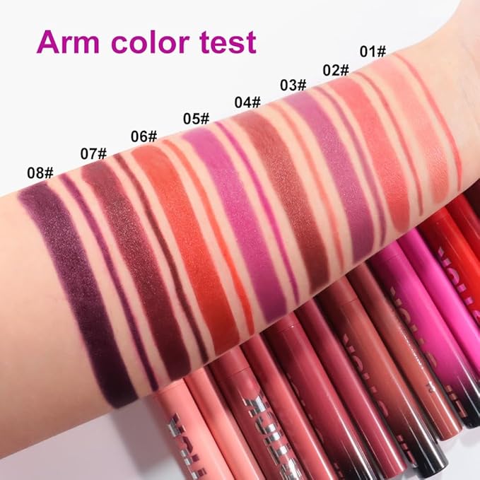 2Pcs 2 in 1 Matte Light Purple Lip Liner and Lipstick Combo Set for Women,Lipstick Stain Lip Liner for Daily & Party Long Lasting Waterproof Smudge Proof 24 Hour Full Coverage Vegan Lip Makeup Kit