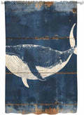 Sheer Curtains 72 Inches Long, Summer Whale Blue Semi Sheer Curtains Light by Unknown