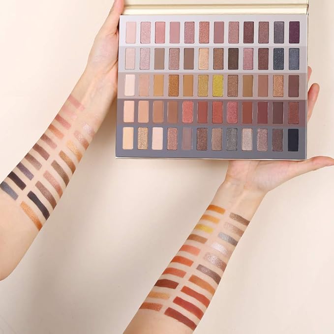UCANBE 60 Colors Neutral Eyeshadow Palette, Warm Nudes Makeup Pallet, Natural Matte Glitter Shimmer Smokey Eye Shadows Halloween Cosmetic Gift Kit