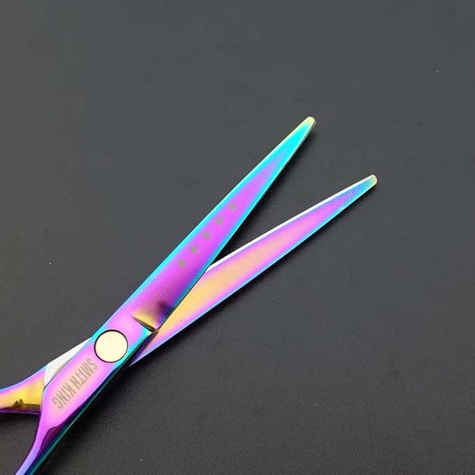 6.0 Inches Professional hair cutting thinning scissors set with razor (Rainbow)