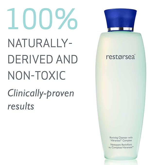 Restorsea Reviving Cleanser – Gentle Gel Face Wash for Normal to Dry Skin – Removes Makeup – With Vibransea™ Complex & Songyi Mushroom – Hypoallergenic, Sulfate-Free, Non-Comedogenic 6.7oz