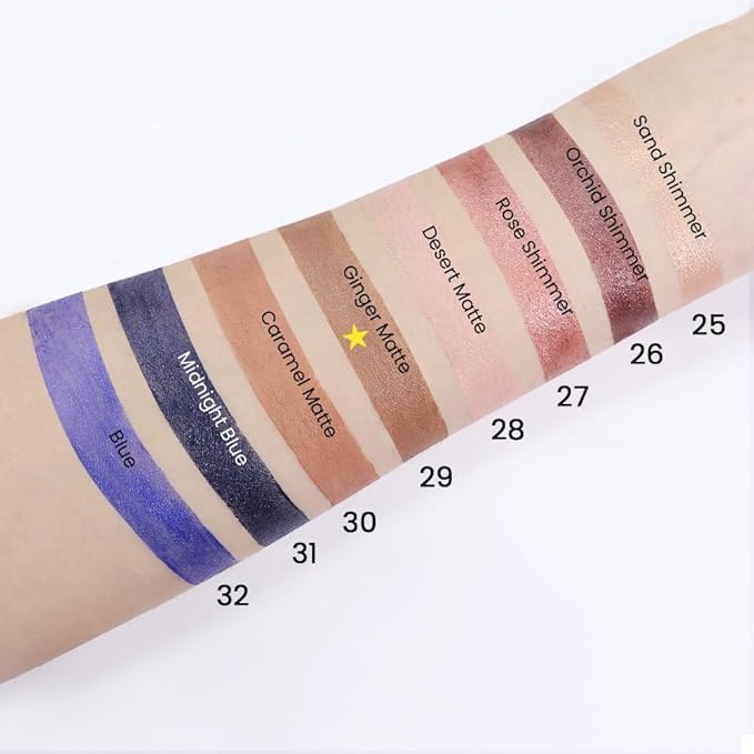 evpct 2Pcs Cream Eye Shadow Brightener Sticks Set for Eyes Waterproof, Ginger Matte Pencil Eye shadow Applicator Stick Pen Bulk Palette Makeup sombras en crema para ojos 29+29