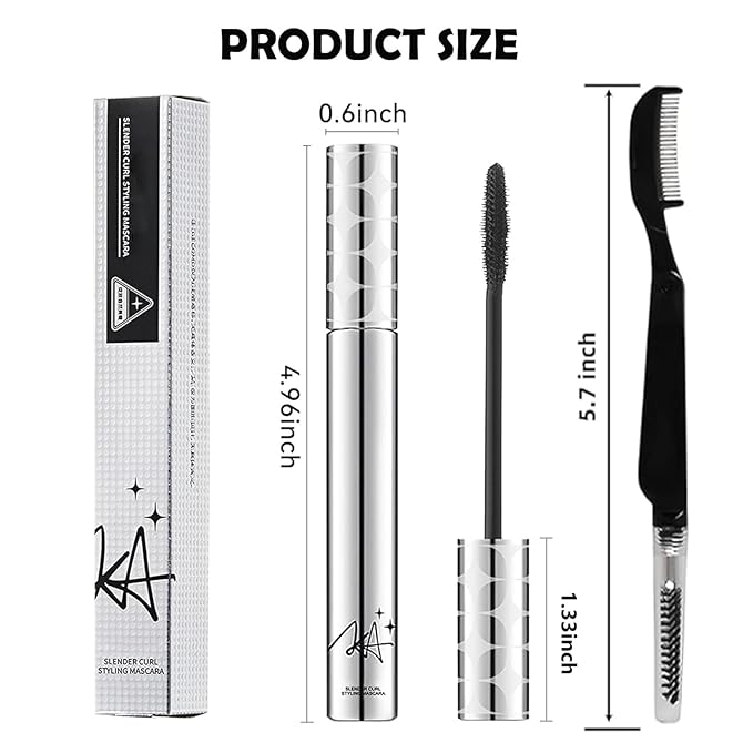 Black Mascara for Women, Prime Waterproof Volume and Length for Hypoallergenic Máscara with Long Lasting, Hypoallergenic, Lightweight for Sensitive Eyes-01