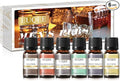 EUQEE 6PCS Fragrance Oils for Men, Men's Pubs Gift Set Premium Fragrance Oils -10ml-Leather, Sweet Tobacco（New Name-Honeyed Haze）, Dragons Blood, Sandalwood, Bay Rum, Cedarwood (Men's Pubs)