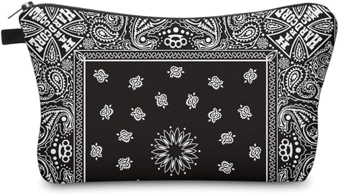 Small Makeup Bag Cosmetic Bag for Women, Pretty Design Organizer Case with Zipper Closure, Lightweight and Water-Resistant Make Up Bag - 8.65"x 5.35" x 7.08"（Mandala Flowers）