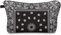 Small Makeup Bag Cosmetic Bag for Women, Pretty Design Organizer Case with Zipper Closure, Lightweight and Water-Resistant Make Up Bag - 8.65"x 5.35" x 7.08"（Mandala Flowers）