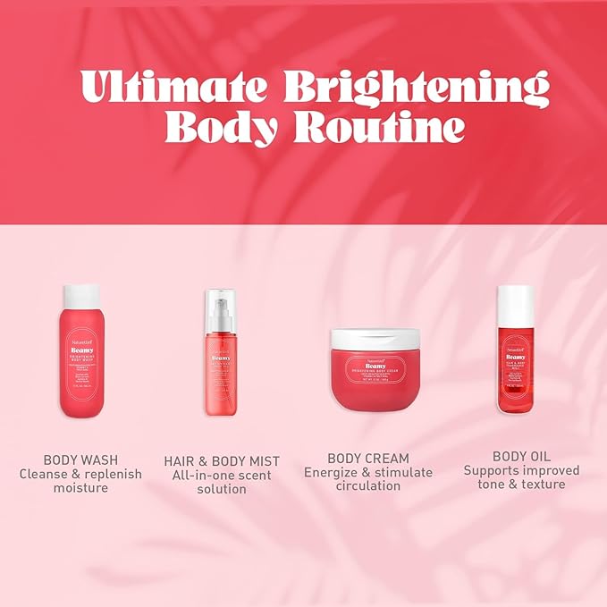 NATURE WELL Beamy Brightening & Moisturizing Body Cream, Lightweight & Quick-Absorbing Formula to Help Improve Tone & Texture, Scented with Black Currant, Jasmine & Vanilla Woods,12 Oz