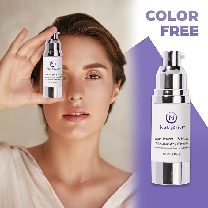 Professional Grade Super C & E Serum for Glowing Skin – Stabilized, Non-Stinging Vitamin C Formula – Vegan, Cruelty-Free, Anti-Dullness Face Serum – 1 oz