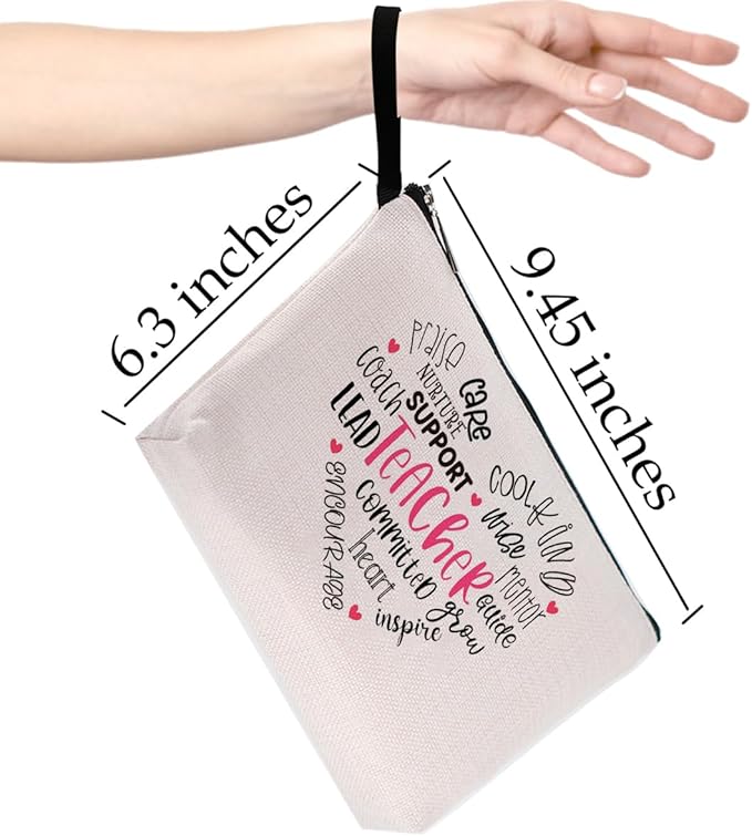 Hanamiya Na Teacher Gifts Makeup Bag for Women, Appreciation, Birthday, Thank You, Cosmetic Bag, Graduation Gifts for Female Educator Coworker