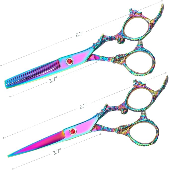 Professional Hair Cutting Scissors Sets Multifunctional Thinning Scissors Straight Shears Tools Stainless Steel Salon Barber Hairdressing Scissors for Men Women Home Use