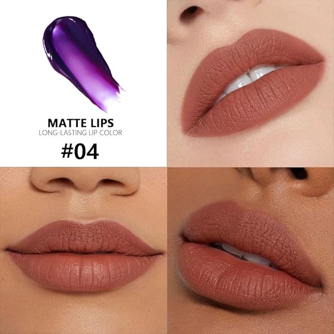 evpct Nude Brown Peel Off Lip Stain Tints, Liquid Lipstick Lip Stain Long Lasting Waterproof for Women, Non-stick Cup Lipstick Peel Off Highly Pigmented Not Faded Smudge-proof Easy to Apply, 04