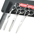 6.0 Inches Professional hair cutting thinning scissors set with razor (Silver)