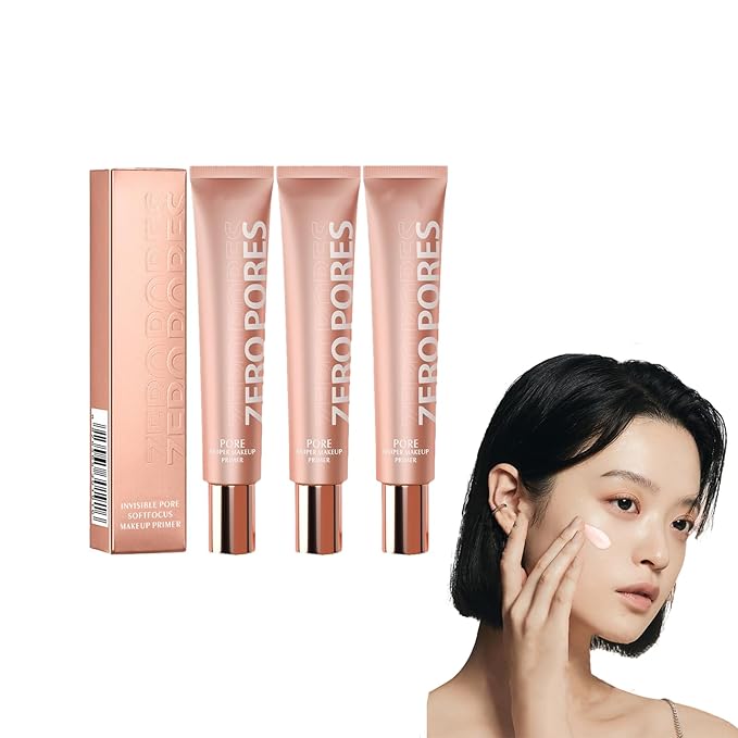 3 Pcs Makeup Prep Concealer，Natural Glow Vegan Primer，Pre-Makeup Foundation，Full Coverage, Invisible Pores, Sweat-proof and Waterproof, Long-lasting and Non-staining，1.05 OZ Each