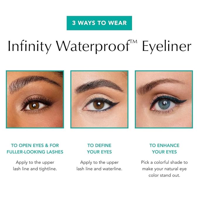 Thrive Causemetics Infinity Waterproof Eyeliner Pencil, Built In Sharpener & Smudge Tip, Long Lasting, Smudge Proof, Hyaluronic Acid & Shea Butter, Vegan & Cruelty Free, Jade (Teal Shimmer)