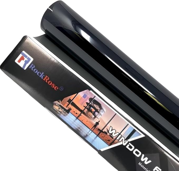 RockRose 20% Premium Carbon Car Window Tint Film 36 in x 100FT 2PLY Charcoal Privacy Film UV, Heat Blocking Tint for Car or Home Adhesive Film Easy Shrink, Plotter Friendly Pro Grade