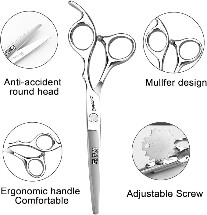6/6.5 inch professional hair scissors hairdresser hair thinning scissors hairdressing tools barber scissors (6-inch 2pc-A)