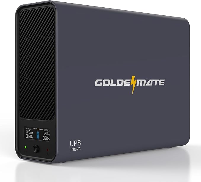GOLDENMATE 1000VA/800W Lithium UPS Battery Backup & Surge Protector, Backup by GOLDENMATE