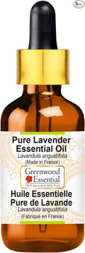 Greenwood Essential Pure Lavender Essential Oil (Lavandula angustifolia) (Made in France) with Glass Dropper Steam Distilled 5ml (0.16 oz)