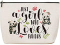 Panda Gifts Just a Girl Who Loves Panda Animal Lovers Gift Christmas Graduation Birthday Gift for Women Girls Friends BFF Besties Panda Lovers Gift Preppy Makeup Bag