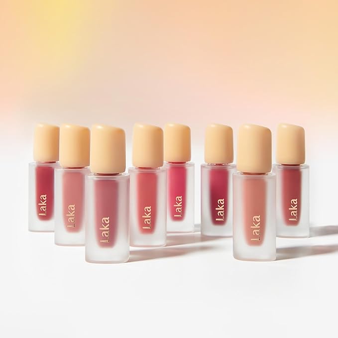 Laka Fruity Glam Tint, Glowing Lip Stain with Wide Color Spectrum, Hydrating & Lightweight Texture, Long-Lasting Bold Stain, Non-Sticky, Vegan, K-Beauty (#111 Mellow, 4.5g/0.15oz)
