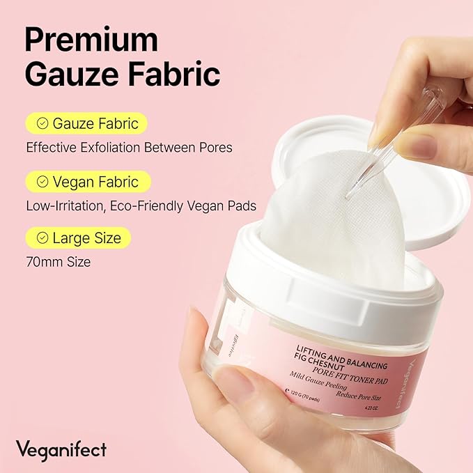 Pore Refining Toner Pad for All Skin Types, Sebum Control, Tighten Pores, Korean Skin Care, Vegan (70 Pads)