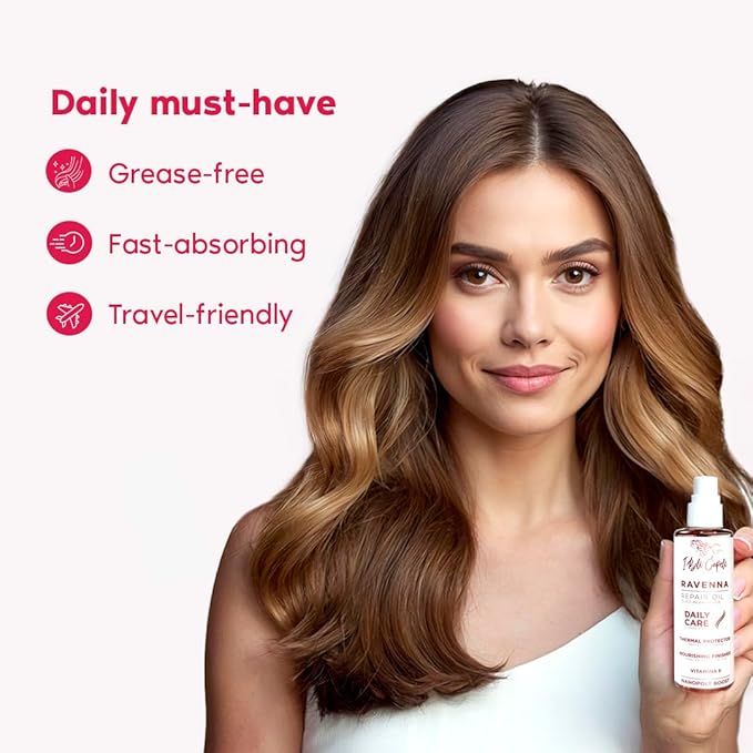 I Belli Capelli Ravenna Hair Oil for Frizzy Hair – Split End Repair, Heat Protection & Deep Hydration – Macadamia, Avocado & Coconut Oil for Damaged, Dry & All Hair Types (60ml/2.02 Fl Oz)