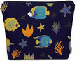 Sea Animal Makeup Bags Makeup Organizer, Ocean Sea Turtle Starfish Seaweed Flax Toiletry Bags Travel Cosmetic Bag Makeup Purse Pouch Skincare Bag Wallet Bags For Women Female Mom Daughter