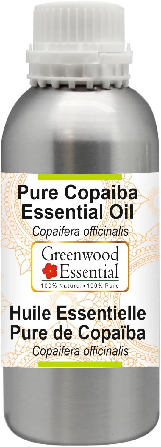 Greenwood Essential Pure Copaiba Essential Oil (Copaifera officinalis) Steam Distilled 300ml (10.1 oz)