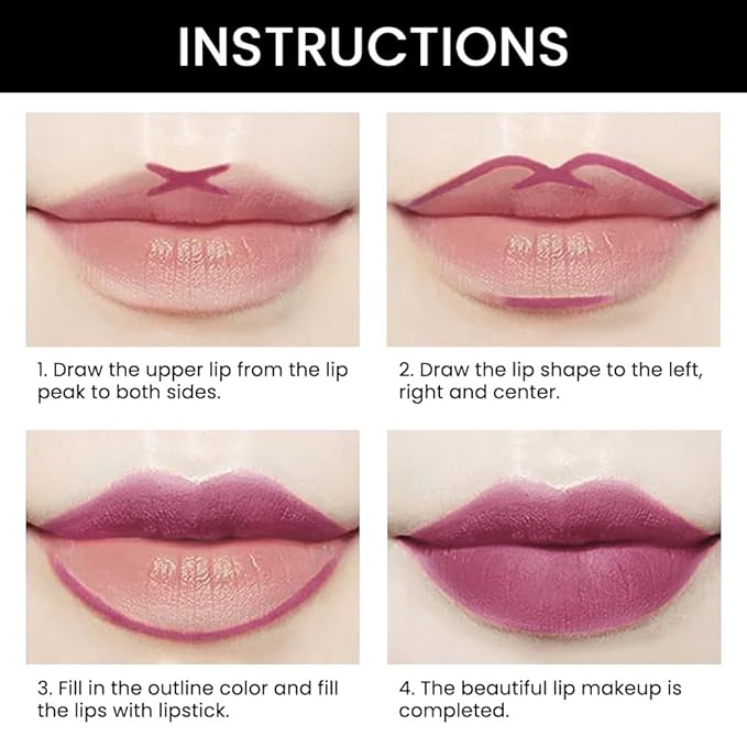 evpct 1Pcs Light Plum Rose Matte Lip Liner and Lipstick Combo Set Kit for Women, Magic Neutral Lipsticks 24 Hours Original Lipstick and Lips Liner Pencil Stain Makeup Long Lasting Waterproof, 24#