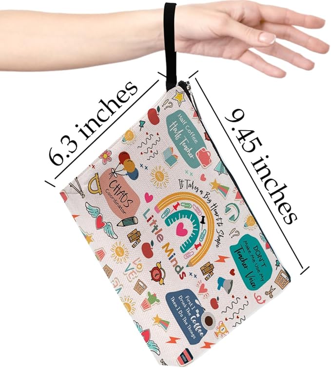 Teacher Gifts Funny Makeup Bag Teacher Appreciation Gifts Teacher Must Haves Teacher Birthday Gifts for Women Educator Colleague New Teacher Thank You Gifts Cosmetic Bag Graduation Gifts