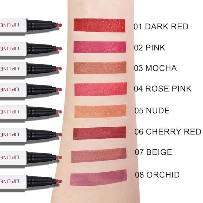 Kaely Orchid Longwear Liquid Lip Liner Waterproof, 24 Hour Long Lasting Lip Liner Stain Marker Pen, 2-in-1 Matte Semi Permanent Lipliner & Lipstick, Vegan & Cruelty-Free, 08