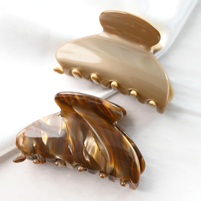 Handmade Celluloid Acetate French Design Barrettes Tortoise Shell Claws Hair Claw Luxury Fashion Accessories Hair Clip for Women (bonzegold color)