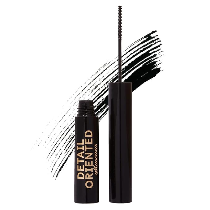 Winky Lux Detail Oriented Mascara – Slim Tightline Mascara with Skinny Micro Spoolie, Lengthening, Volumizing, Defining, Curling & Buildable Formula, Black for Top & Bottom Lashes