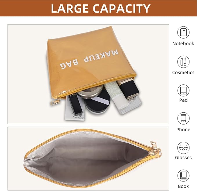 Makeup Bag for Women, Portable Waterproof Cute Cosmetic Bags, Skincare Makeup Case Pouch with Zipper for Daily Use, Travel