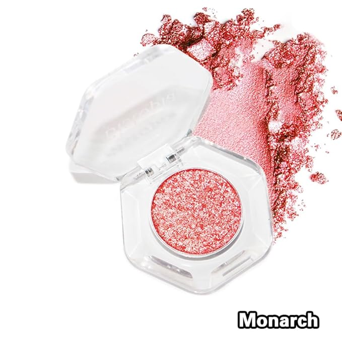 Chameleon Eyeshadow Collection, 14 Shades, Glitter Pressed Powder, Iridescent Shimmer Colors. (Monarch)