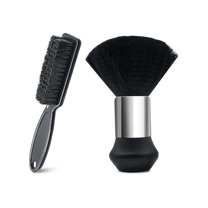 Barber Brush Neck Duster - Essentials Barber Accessories and Cleaning Supplies for Barber Shop - Neck Duster Brush for Professional Hair Stylists - Barbers Duster Tool for Salon Stations(2 pcs)