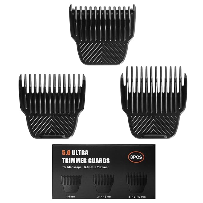 3 Professional Trimmer Guards for Manscaped The Lawn Mower 5.0 Ultra - 7 Cutting Lengths from 1/18"-1/2" Fit for Manscaped Lawn Mower 5.0 Trimmer Replacement Guards