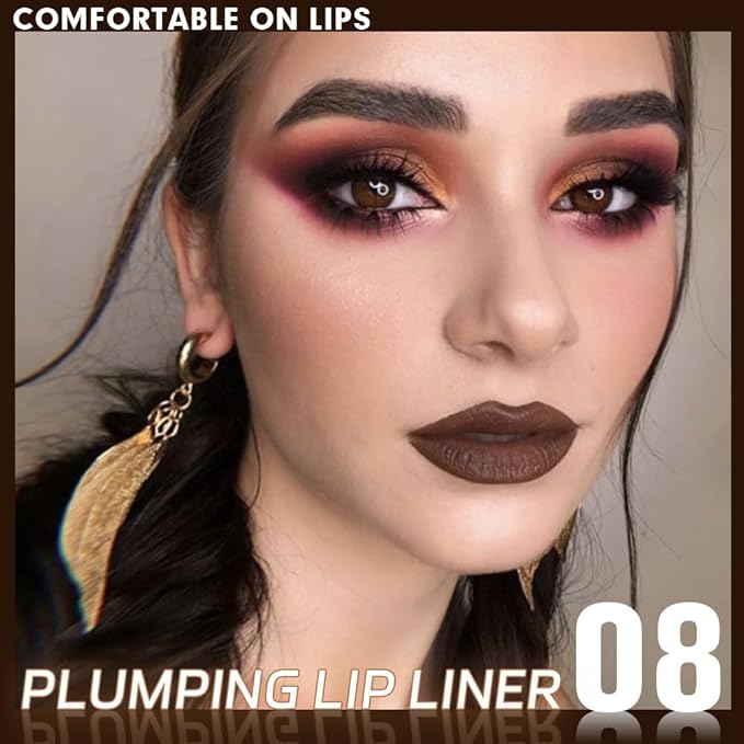 Matte Crayon Lip Liner Pencil, Smoky Taupe Lip Liners Lipstick For Women, Plump Creamy Formula With Silicone Smudger for Define Contours & Sculpting Lip, Cruelty-Free, 0.75g/0.026oz