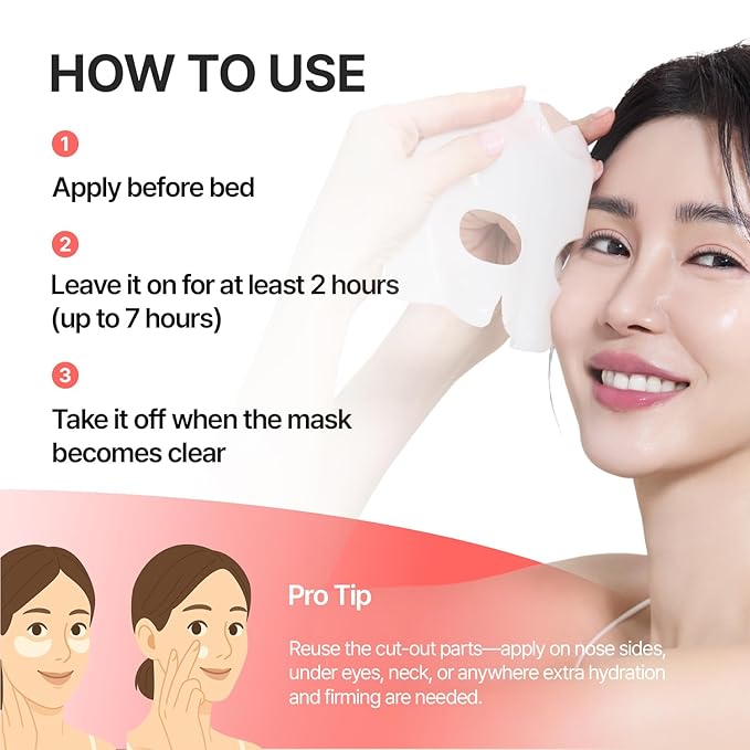 Glossy Collagen Fill Up Mask, Hydrating Hydrogel Face Mask, Firming, Elasticity, Radiance, Anti-Aging Skincare, Korean Beauty, Self Care Gift for Women | 1.48oz (42g) x 4ea