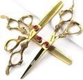 5.5/6 /7 Inch Purple Dragon Knight Professional Japanese Hair Scissors Barber Scissors Set (6 inch 3pc-B)