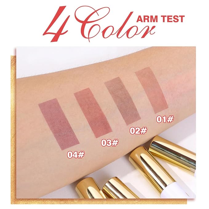 Mauve Liquid Matte Lip Liner Stain Peel Off with Tweezer, Long Lasting, Waterproof New Gold Matte Lipstick Lip Gloss Tattoo for Women, Smudge-proof Non-Stick Cup Lip Tint Makeup 04#
