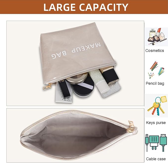 Makeup Bag for Women, Portable Waterproof Cute Cosmetic Bags, Skincare Makeup Case Pouch with Zipper for Daily Use, Travel