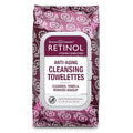 LIVAURA Retinol Anti-Aging Cleansing Towelettes – All-in-One Cleanser, Toner & Makeup Remover in a Convenient Pre-Moistened Wipe – On-The-Go Exfoliating, Toning & Hydrating Leaves Skin Clean