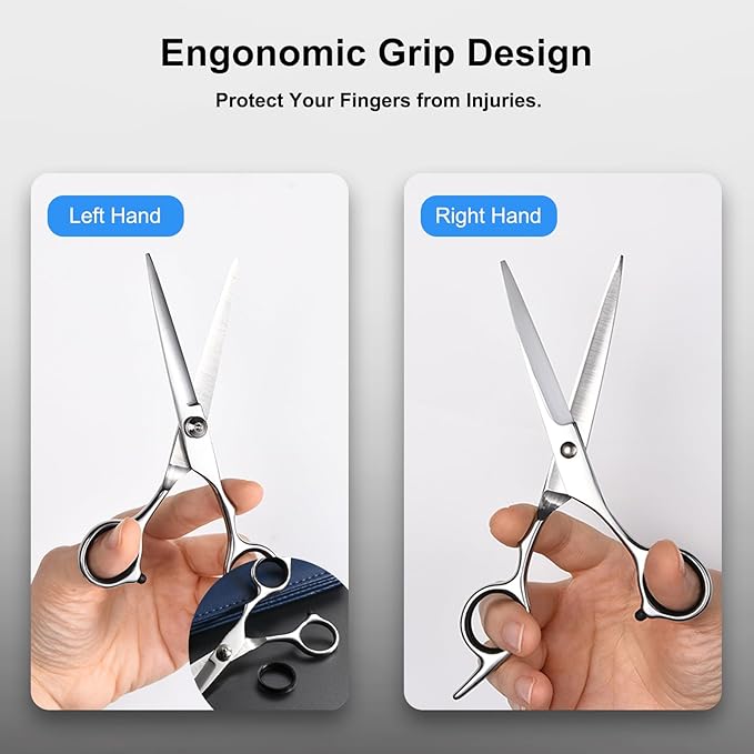 Hair Cutting Scissors, 6.5" Stainless Steel Barber Haircut Shears for Men/Woman, Professional Trimming Scissors Kit for Salon and Home Use, Sharp Edge for Precise Cutting